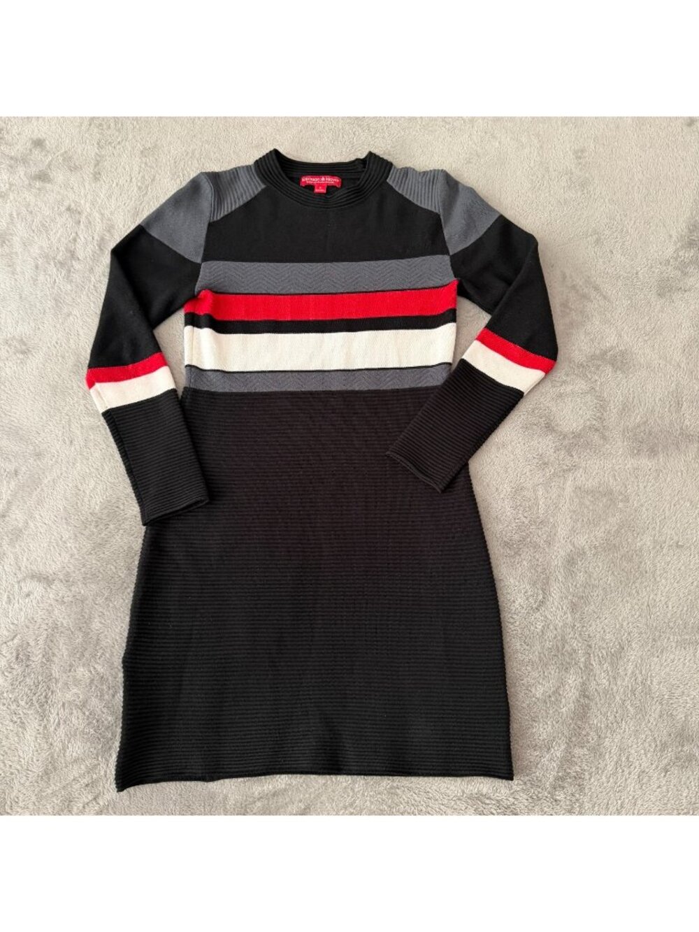 Krimson Klover Colorblock Sweater Dress Womens SMALL Black Red